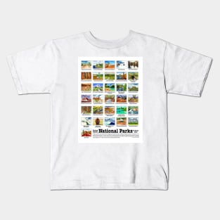 US National Parks I-Z, Watercolors Kids T-Shirt